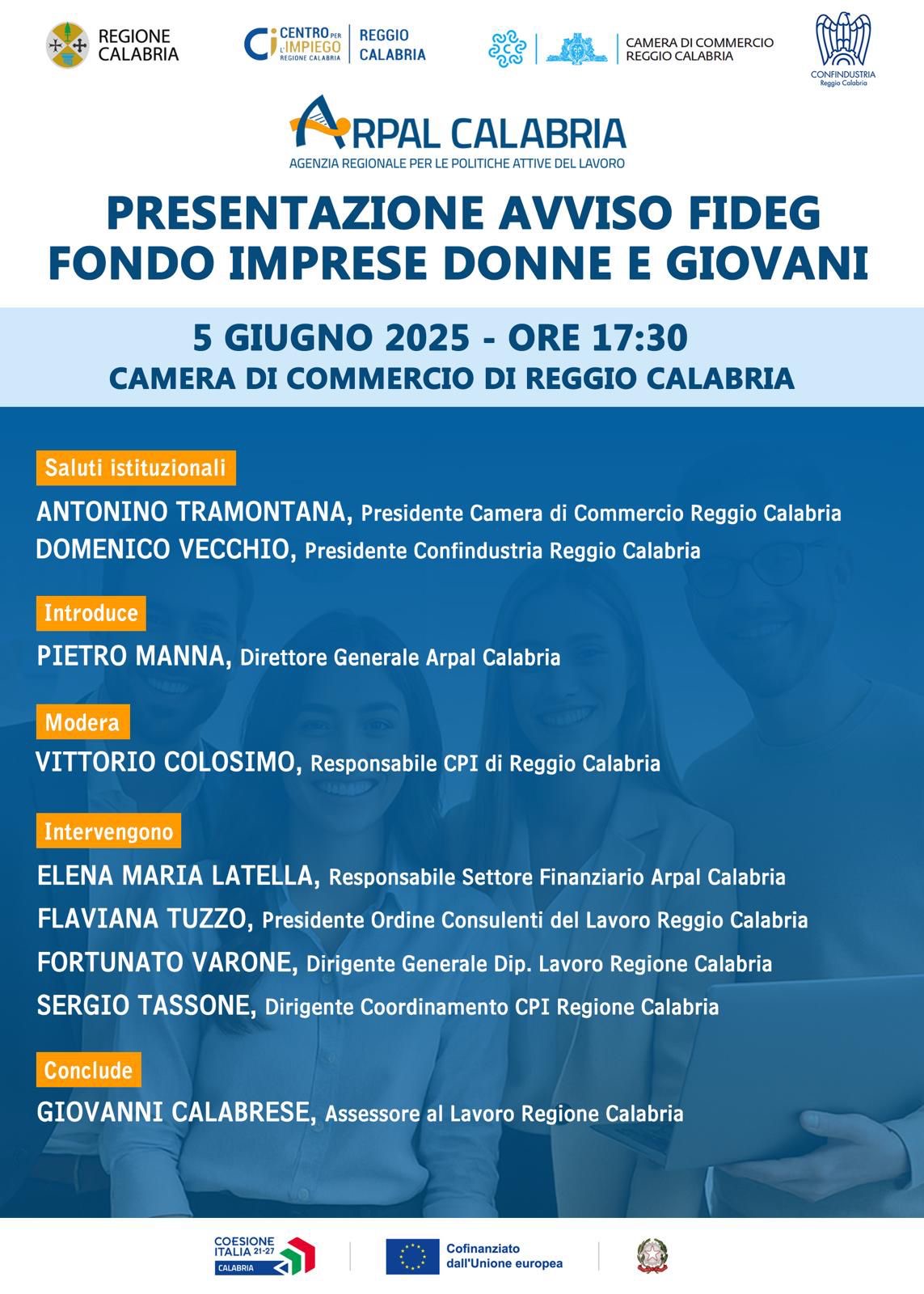PRESENTAZIONE AVVISO FIDEG FONDO IMPRESE DONNE E GIOVANI